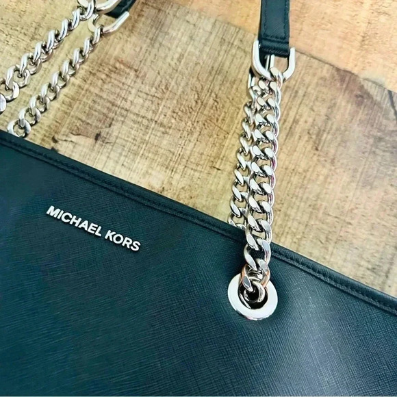 Micheal Kors Jet Set Travel Chain Top Zip Saffiano Leather Multi Function Tote - Picture 6 of 13